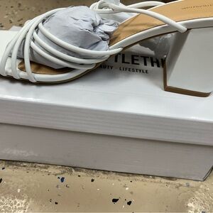 PrettyLittleThing White Block Heel Sandals